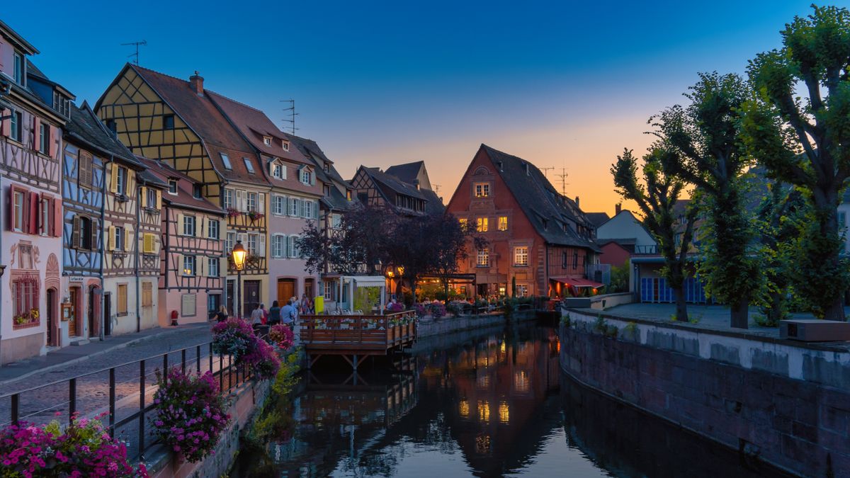 Colourful buildings beside a canal