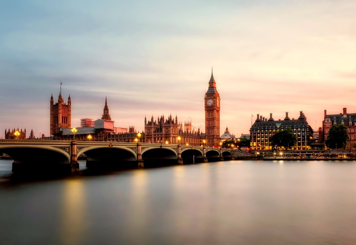 The River Thames and Westminster at dusk